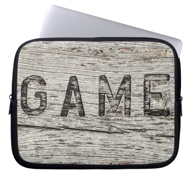 Housse Pour Ordinateur Portable JEU tendance gravé Bois rustique (Devant)