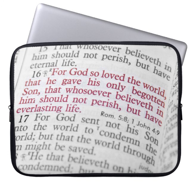 Housse Pour Ordinateur Portable John 3:16 (Devant)