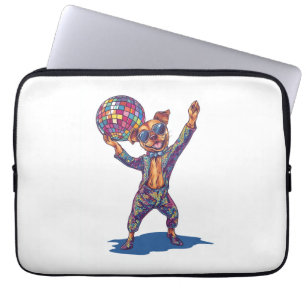 Housse Pour Ordinateur Portable Joie de Disco Dog � Pup de fête drôle des années 7