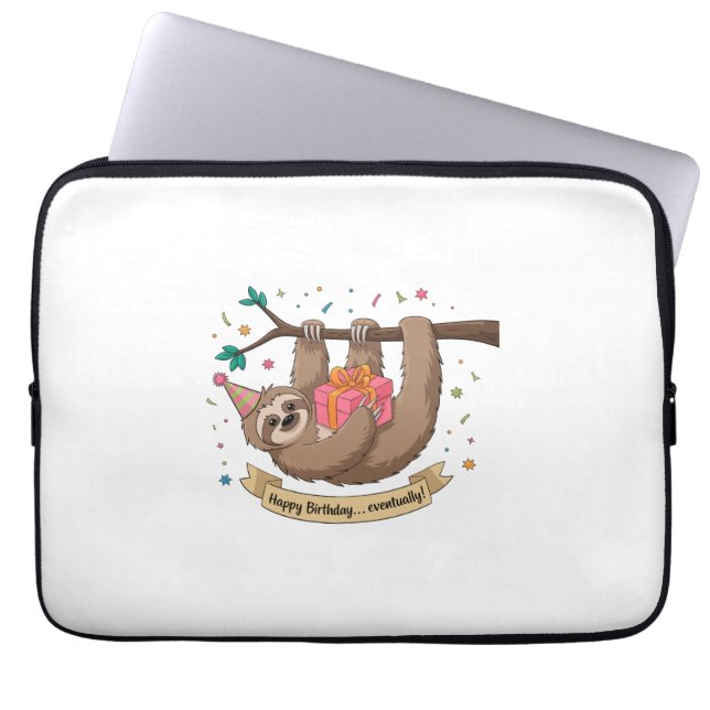 Housse Pour Ordinateur Portable Joli Anniversaire à la Sloth (Devant)