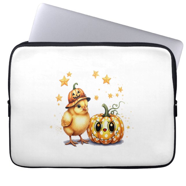 Housse Pour Ordinateur Portable Joli Citrouille de poussette Halloween (Devant)