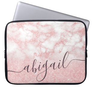Housse Pour Ordinateur Portable Joli dégradé élégant rose or parties scintilla