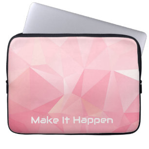 Housse Pour Ordinateur Portable Joli étui d'ordinateur Rose Pastel avec citation m