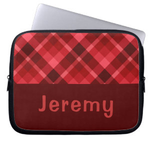 Housse Pour Ordinateur Portable Joli Manche De Portable Monogramme Rouge Ruby