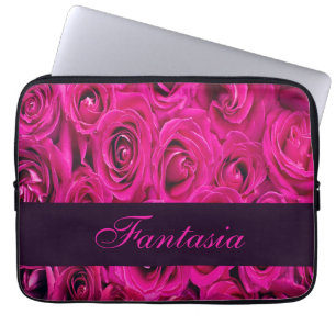 Housse Pour Ordinateur Portable Joli monogramme rose roses