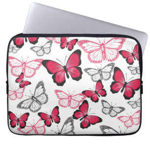 Housse Pour Ordinateur Portable Joli motif artistique de papillon rouge et noir