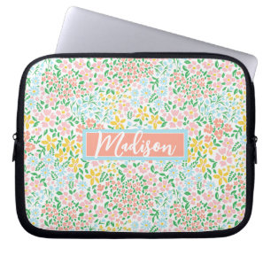 Housse Pour Ordinateur Portable Joli Motif coloré Pastel Garden Flower