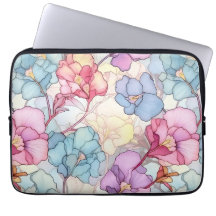 Joli Pastel Floral Verre Rose & Bleu