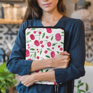 Housse Pour Ordinateur Portable Jolie aquarelle rouge cerises motif