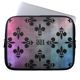 Housse Pour Ordinateur Portable Jolie fleur de lis motif monogrammed