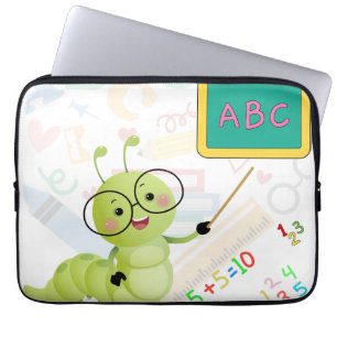 Housse Pour Ordinateur Portable Jolie petite enseignante chenille rentrée des clas