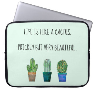 Housse Pour Ordinateur Portable Jolie phrase de cactus avec trois cactus