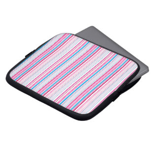 Housse Pour Ordinateur Portable Jolies rayures bleues roses