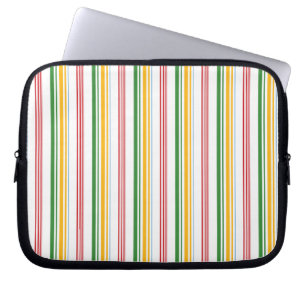 Housse Pour Ordinateur Portable Jolies rayures vert jaune