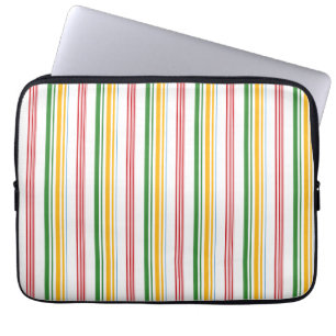 Housse Pour Ordinateur Portable Jolies rayures vert jaune
