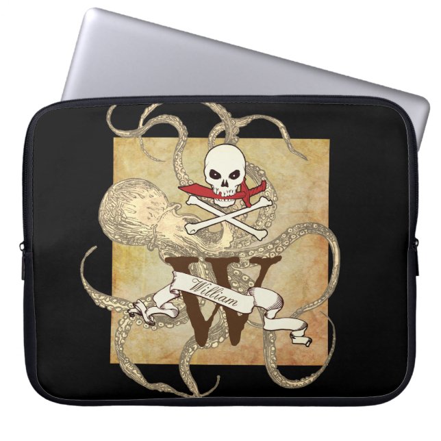 Housse Pour Ordinateur Portable Jolly roger Monogramme initial (Devant)