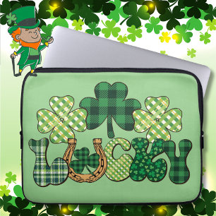 Housse Pour Ordinateur Portable Jour de la Saint Patrick vert Lucky