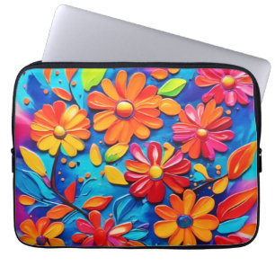 Housse Pour Ordinateur Portable Joyeuse peinture florale