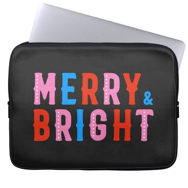 Housse Pour Ordinateur Portable Joyeux et lumineux, Joyeux Noël (Devant)