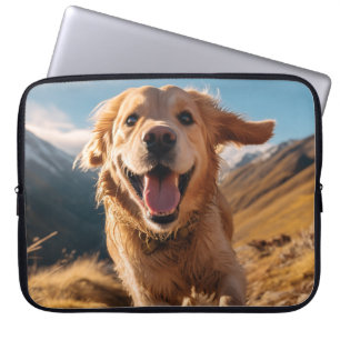 Housse Pour Ordinateur Portable Joyeux Golden Retriever en cours