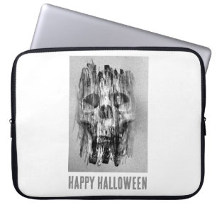 Housse Pour Ordinateur Portable Joyeux Halloween. Crâne en détresse