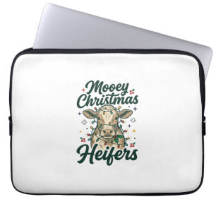 Housse Pour Ordinateur Portable Joyeux Noël Génisses Drôle Vache Noël Design
