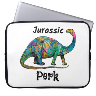Housse Pour Ordinateur Portable Jurassic Perk Dinosaure Coloré Blanc