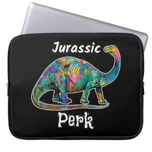 Housse Pour Ordinateur Portable Jurassic Perk Dinosaure Coloré Noir