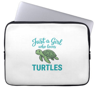 Housse Pour Ordinateur Portable Juste une fille qui aime les tortues gravure vinta