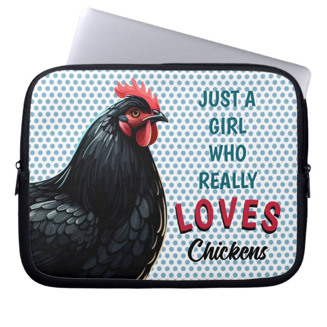 Housse Pour Ordinateur Portable Juste Une Fille Qui Aime Vraiment Les Poulets Aust (Devant)