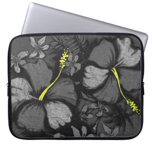 Housse Pour Ordinateur Portable Kahala Hibiscus Hawaiian Lava Rock Illustration