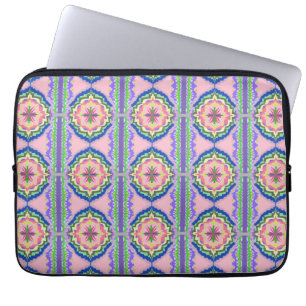 Housse Pour Ordinateur Portable Kaleidoscope Fleurissant Vibrant : Mandala Rose &