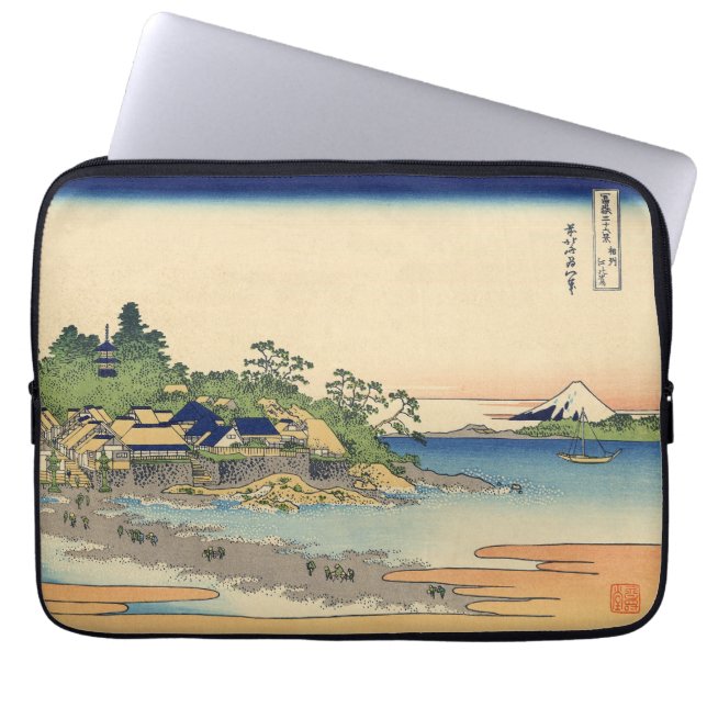 Housse Pour Ordinateur Portable Katsushika Hokusai Enoshima dans la province de Sa (Devant)