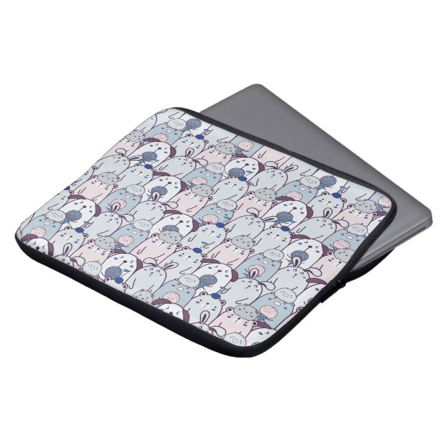 Housse Pour Ordinateur Portable Kawaii Animaux et Motif de crème glacée (Devant haut)