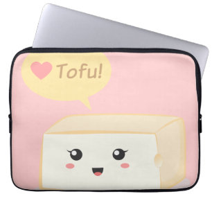 Housse Pour Ordinateur Portable Kawaii tofu demande aux gens d'aimer le tofu