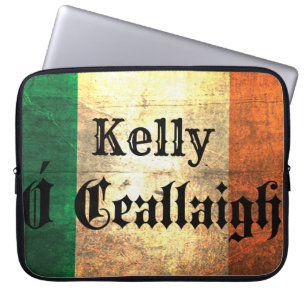 Housse Pour Ordinateur Portable Kelly Irlandais Nom de famille Drapeau Portable Sl