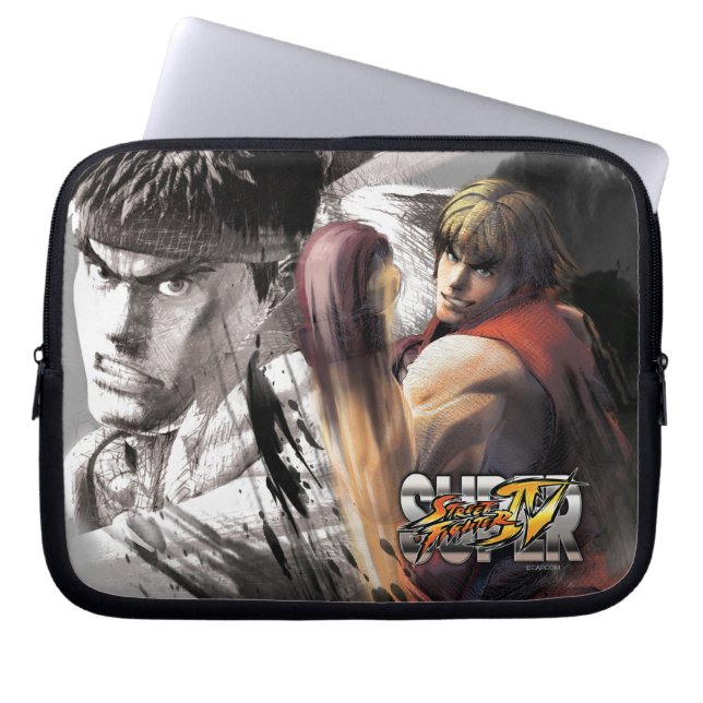 Housse Pour Ordinateur Portable Ken contre Ryu (Devant)