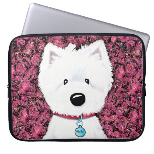 Housse Pour Ordinateur Portable KiniArt Westie Impressions Floral