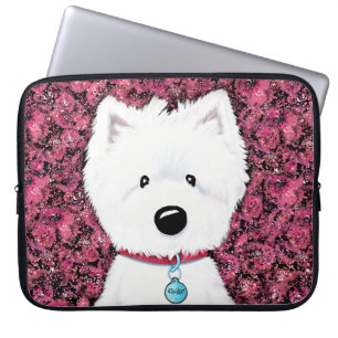 Housse Pour Ordinateur Portable KiniArt Westie Impressions florales
