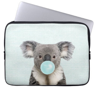 Housse Pour Ordinateur Portable Koala souffle une gomme à bulle bleue