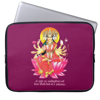 Housse Pour Ordinateur Portable La déesse Gayatri Devi sur Lotus Hindu Deity