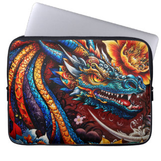 Housse Pour Ordinateur Portable "La Fleur du Dragon"