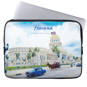 Housse Pour Ordinateur Portable La Havane, Cuba - Âme Classique Vintage