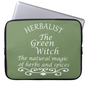 Housse Pour Ordinateur Portable La magie de la sorcière verte herbaliste médecine 