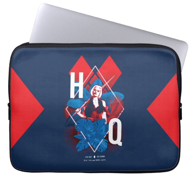 Housse Pour Ordinateur Portable La Suicide Squad | Harley Quinn Fern & Diamonds (Devant)