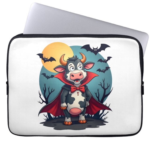 Housse Pour Ordinateur Portable La vache Dracula se lève (Devant)