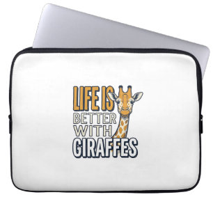 Housse Pour Ordinateur Portable La vie est meilleure avec des girafes modèle de t-