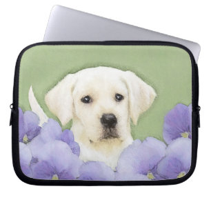 Housse Pour Ordinateur Portable Labrador Retriever Puppy Painting Original Chien A