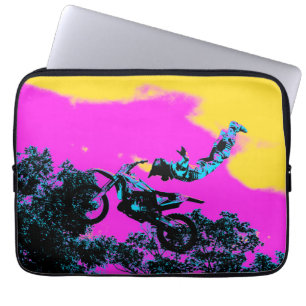 Housse Pour Ordinateur Portable Lâcher prise - Cascade de motocross en liberté