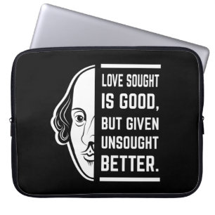 Housse Pour Ordinateur Portable L'Amour Cherché Est Bon Shakespeare La Citation De
